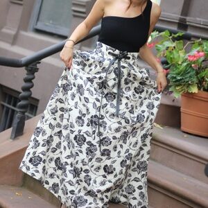 Zimmerman, Floral Maxi Skirt with Pockets and leather belt.
